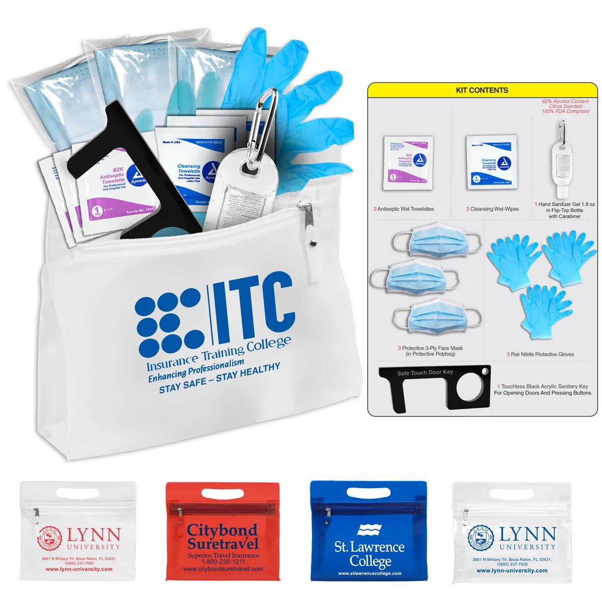 First Aid Kit Complete 14 Piece Sanitizer Zipper - 9.5 x 8.25 in