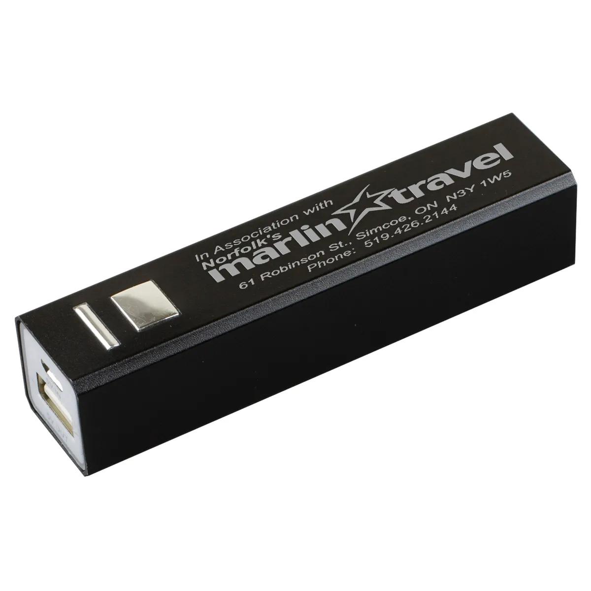 Aluminum Power Bank 2200 mAh UL Listed Laser Engrave - 3.7 in - product view 2