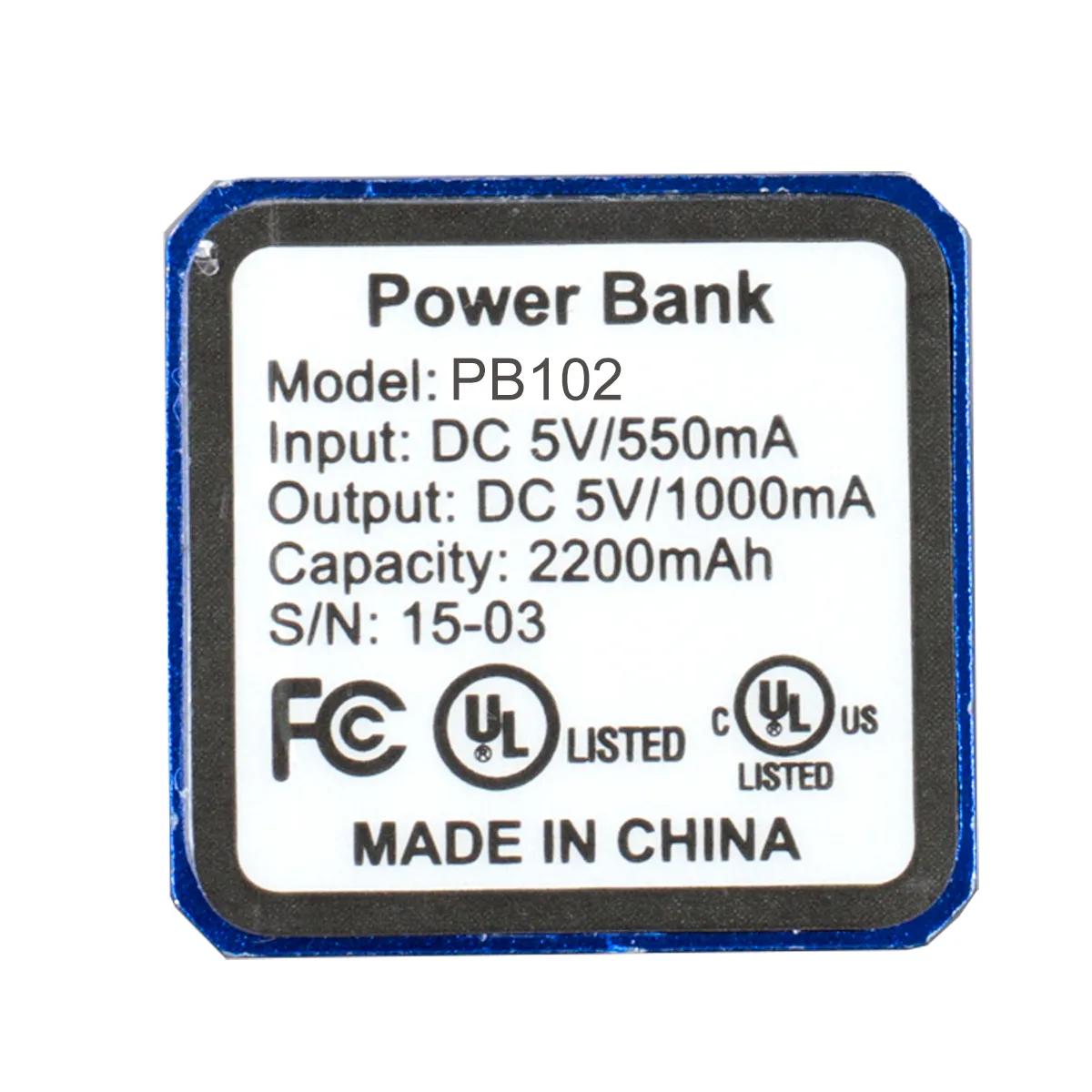 Aluminum Power Bank 2200 mAh UL Listed Laser Engrave - 3.7 in - product view 19