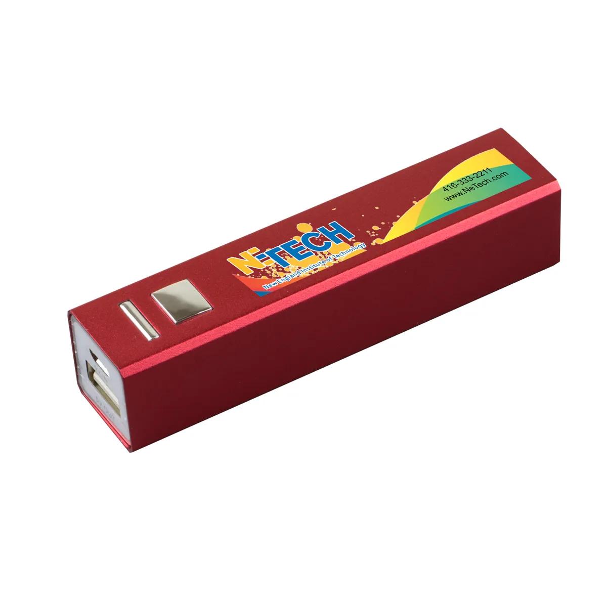 Aluminum Power Bank 2200 mAh Full Color Print UL - 3.7 in - product view 3