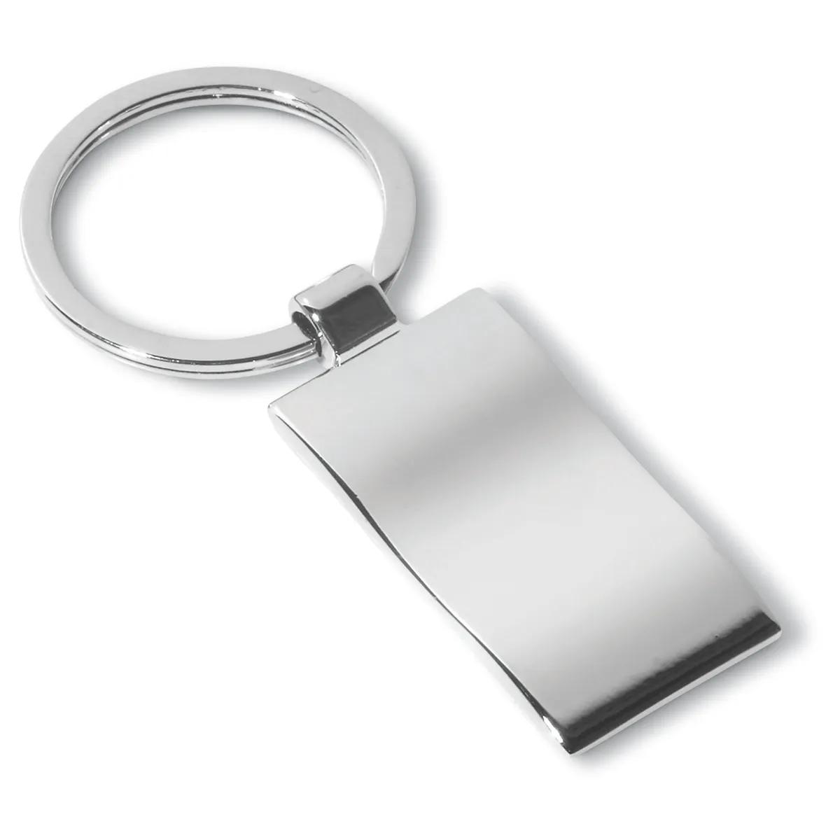 Custom Keychains Chrome Gunmetal Insert Zinc Alloy - 3.25 x 0.875 in - product view 7