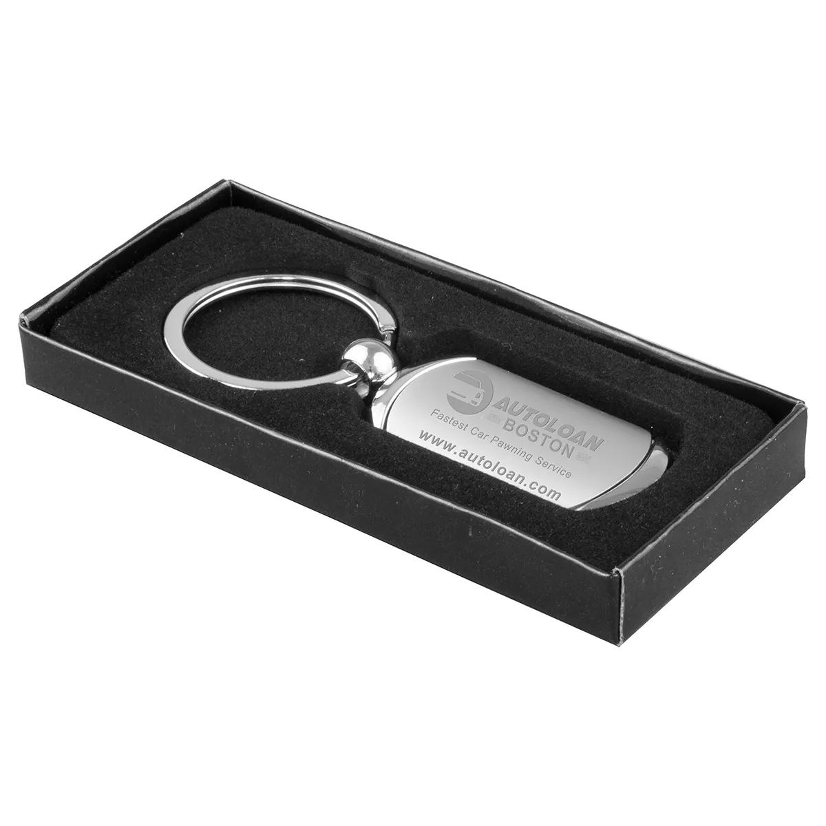 Custom Keychains Matte Chrome Accents Zinc Alloy - 3.25 x 1.375 in - product view 4
