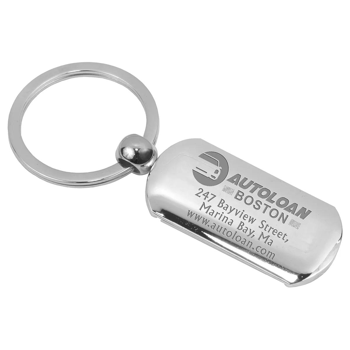 Custom Keychains Matte Chrome Accents Zinc Alloy - 3.25 x 1.375 in - product view 5