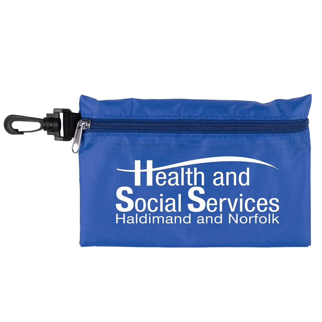 First Aid Kit Protection Pack Carabiner Zipper - 7.5 x 5 in (12 Pack) - product view 3