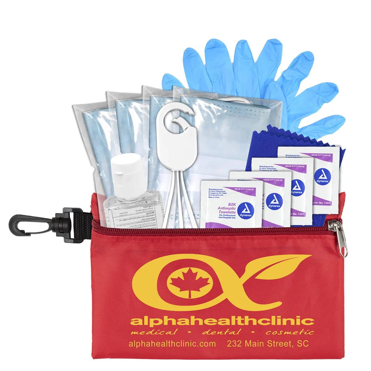 First Aid Kit Protection Pack Carabiner Zipper - 7.5 x 5 in (12 Pack) - product view 10