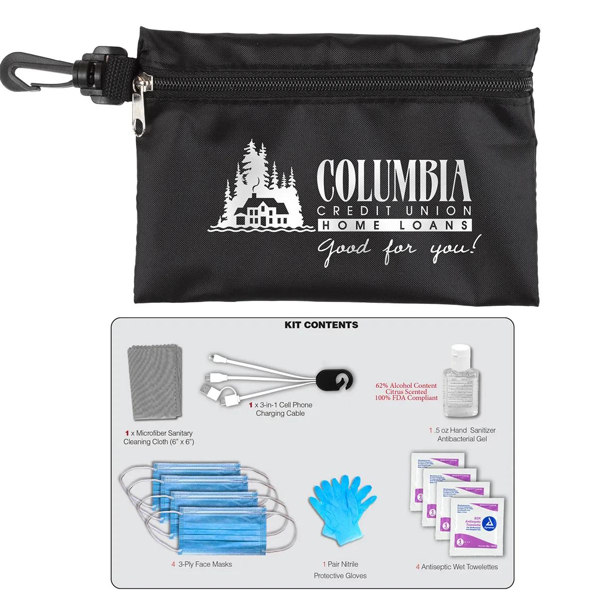 First Aid Kit Protection Pack Carabiner Zipper - 7.5 x 5 in (12 Pack) - product view 11