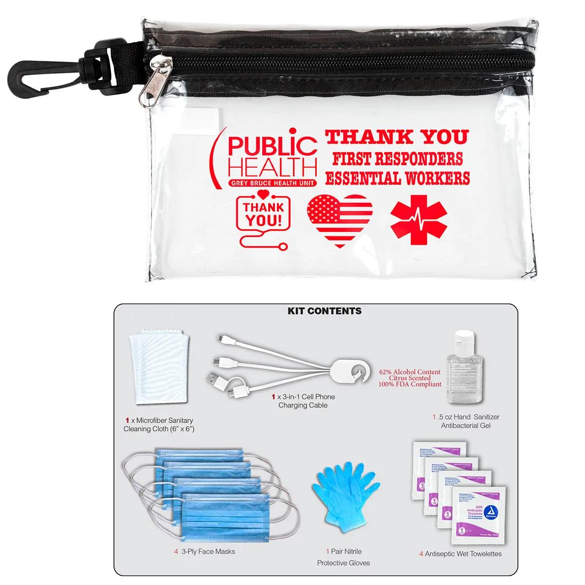 First Aid Kit Protection Pack Carabiner Zipper - 7.5 x 5 in (12 Pack) - product view 13