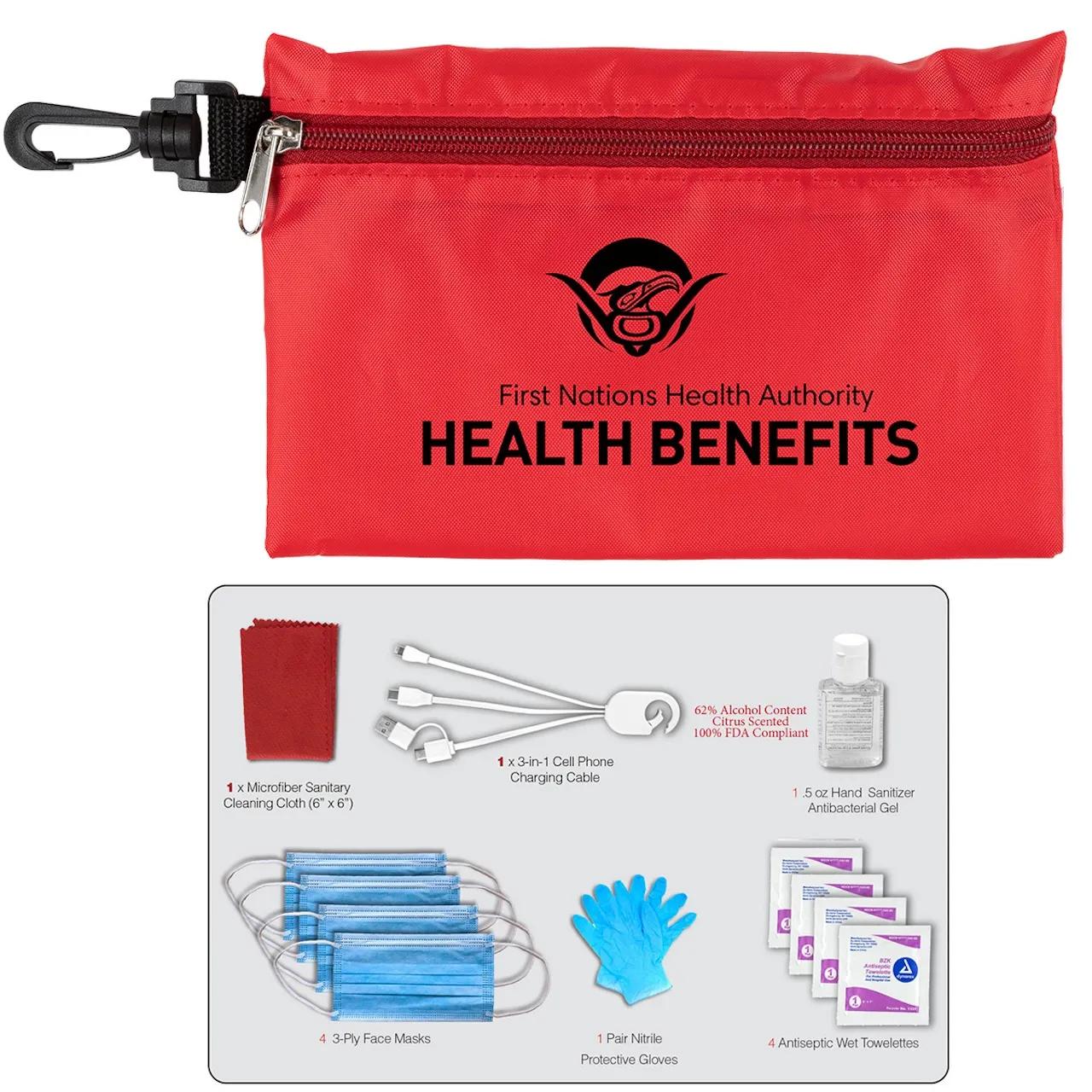 First Aid Kit Protection Pack Carabiner Zipper - 7.5 x 5 in (12 Pack) - product view 15