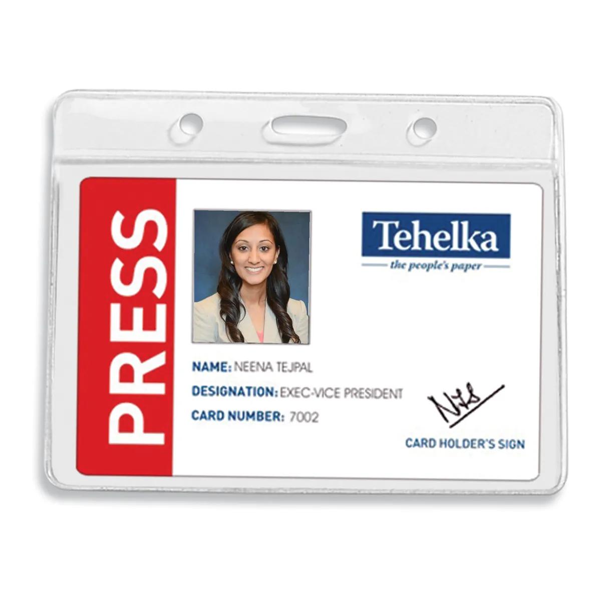 Badge Holder Clear Vinyl Fits Insert Cards - 3.625 x 3 in - product view 2