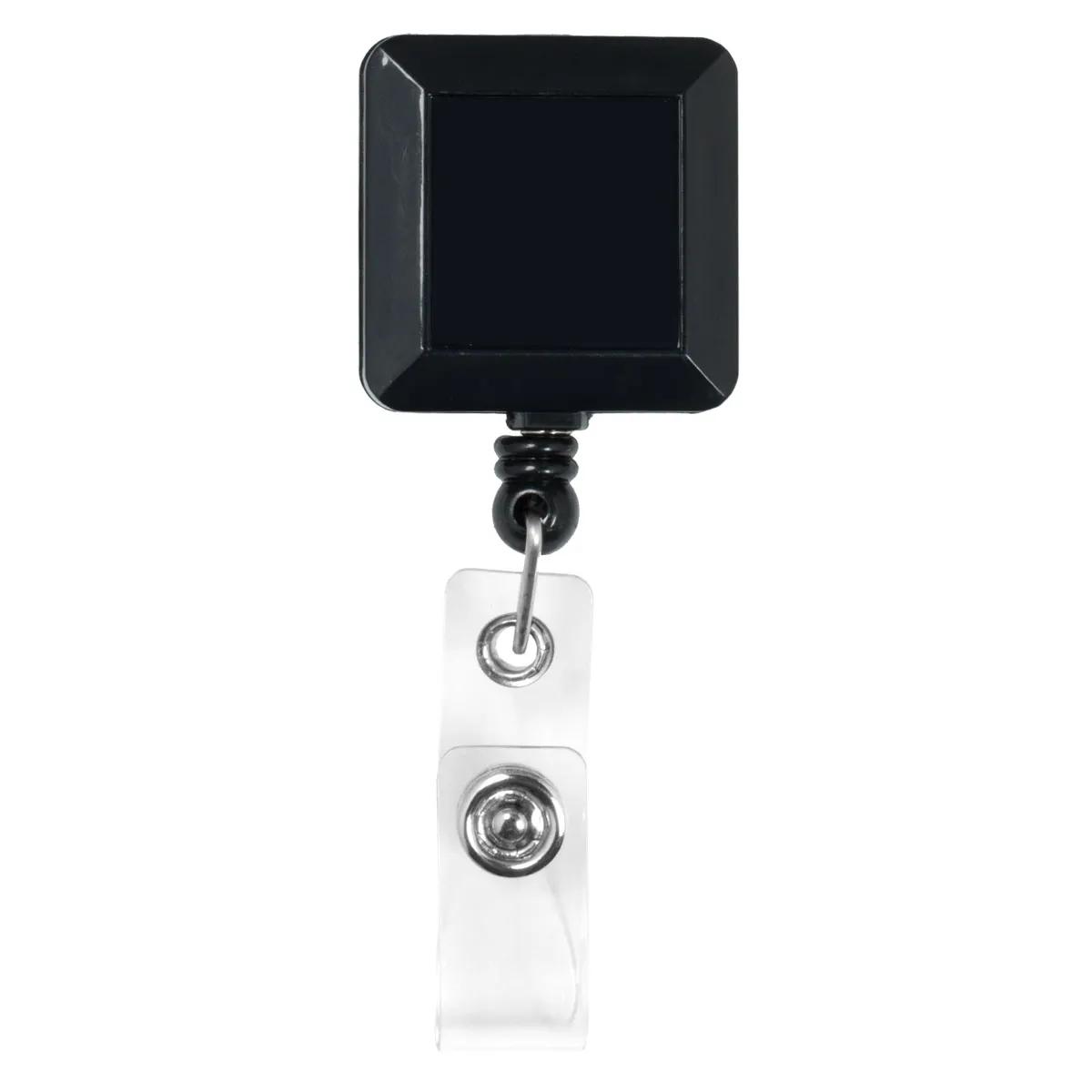 Badge Reel Retractable Square Metal Clip Acrylic - 1.25 x 1.25 in - product view 5