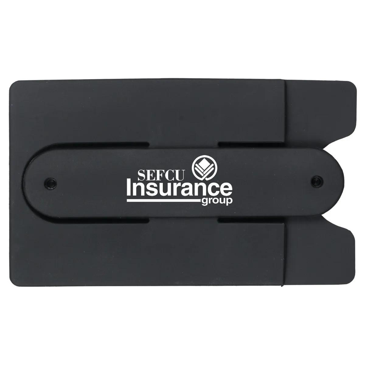 Phone Kickstand Wallet Silicone Adhesive Card Holder - 3.625 x 2.125 in - product view 4