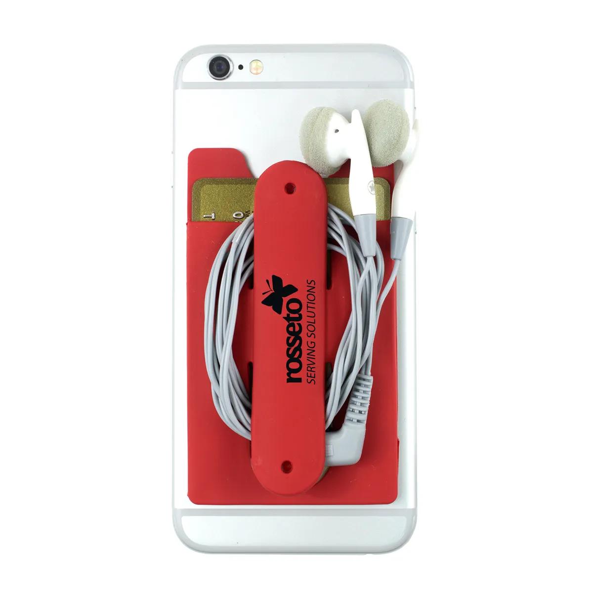 Phone Kickstand Wallet Silicone Adhesive Card Holder - 3.625 x 2.125 in - product view 9