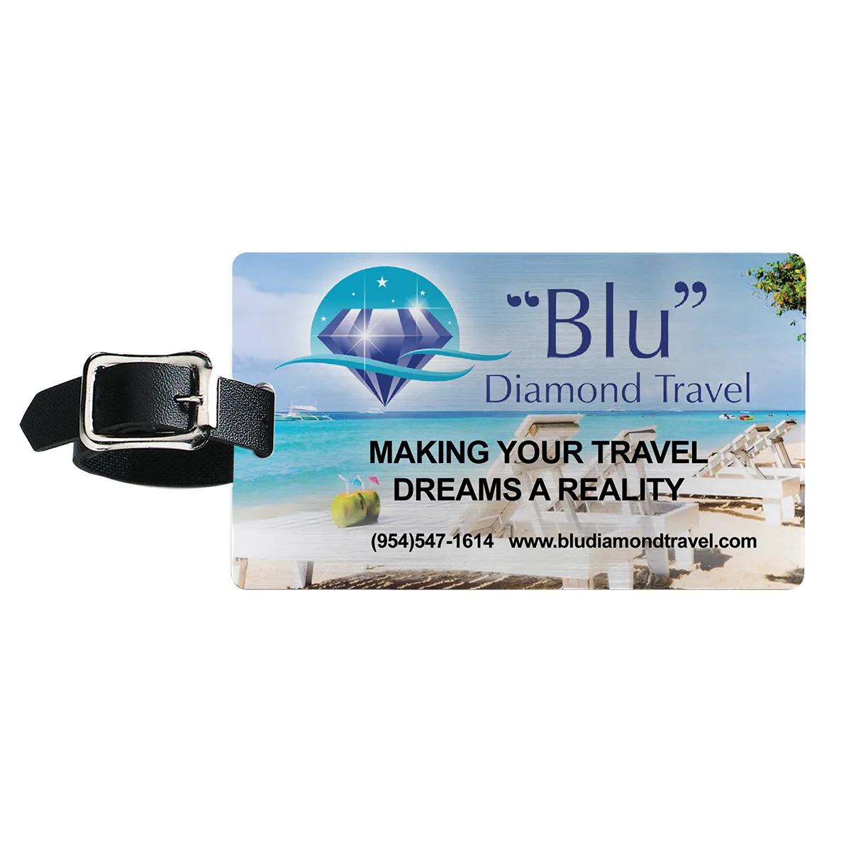 Luggage Tag Full Color Aluminum Kwik Seal Backing - 2.5 x 4.25 in