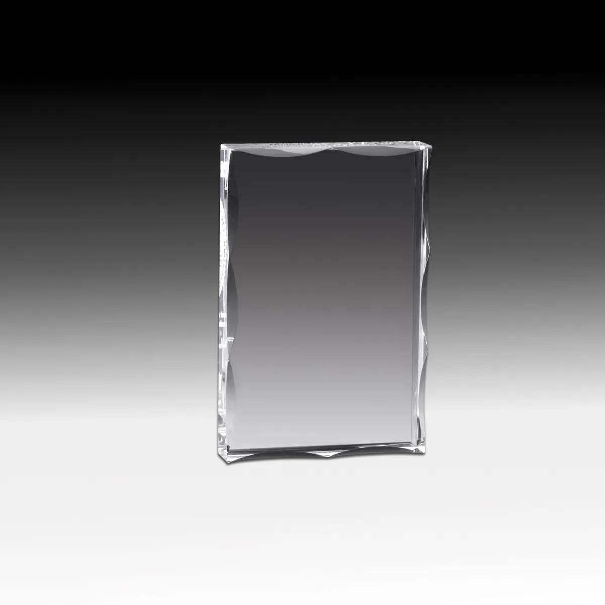 Acrylic Award Plaque Scalloped Block Hand Polished - 4 x 6 x 1 in - product view 6
