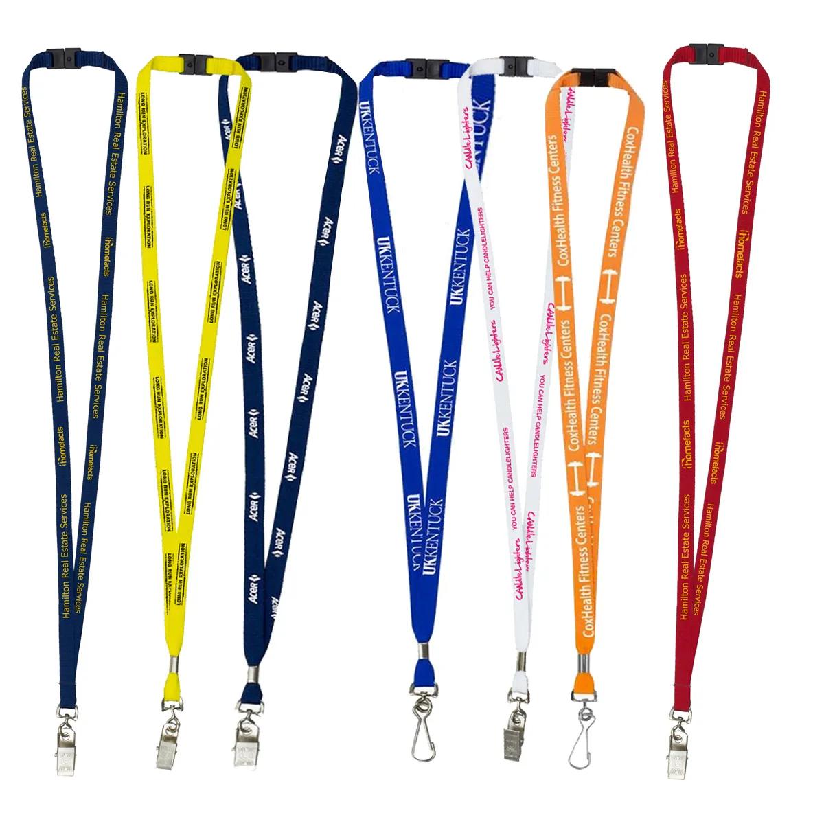 Custom Lanyards Silkscreen Import Narrow Polyester - 18 x 0.375 in