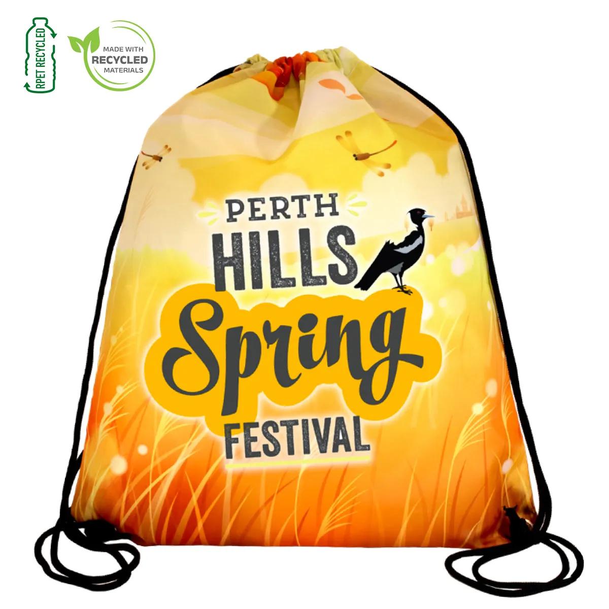 Drawstring Backpack Recycled RPET Full Color - 14 x 17 in