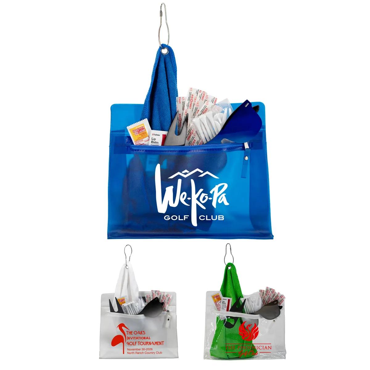 Golf Travel Kit 17 Piece with Divot Tools - 9.5 x 8.25 in