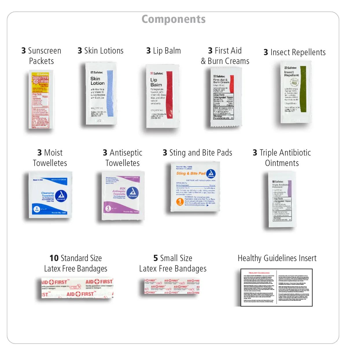 Camping First Aid Kit 43 Piece with Carabiner - 7.5 x 5 in - product view 2