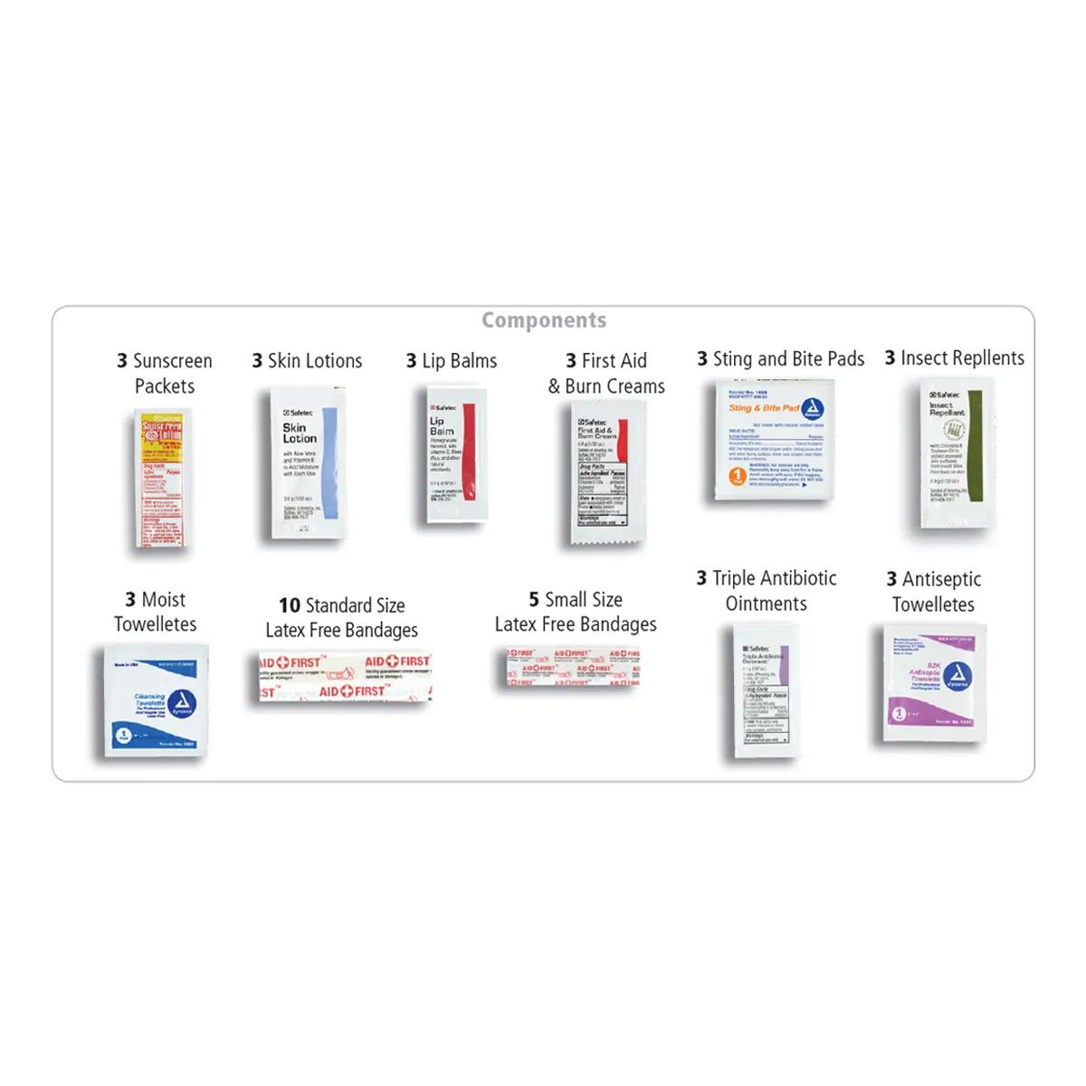 Camping First Aid Kit 43 Piece with Carabiner - 7.5 x 5 in - product view 9