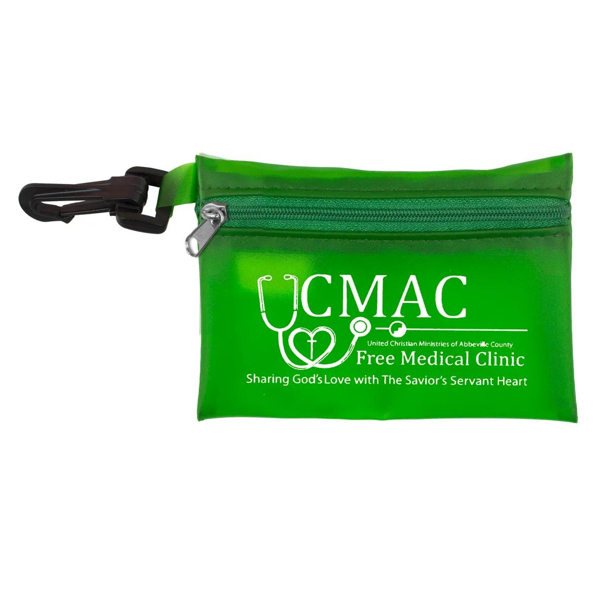 First Aid Sun Kit 10 Piece with Carabiner Translucent - 4.9 x 3.5 in - product view 5