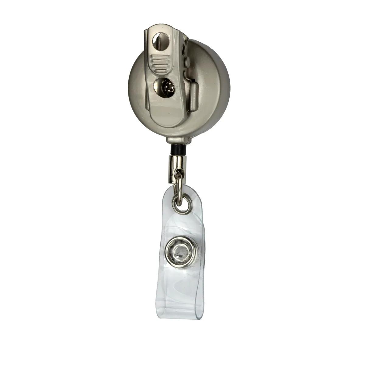 Retractable Badge Reel Solid Metal Zinc Alloy - 1 in Round - product view 2