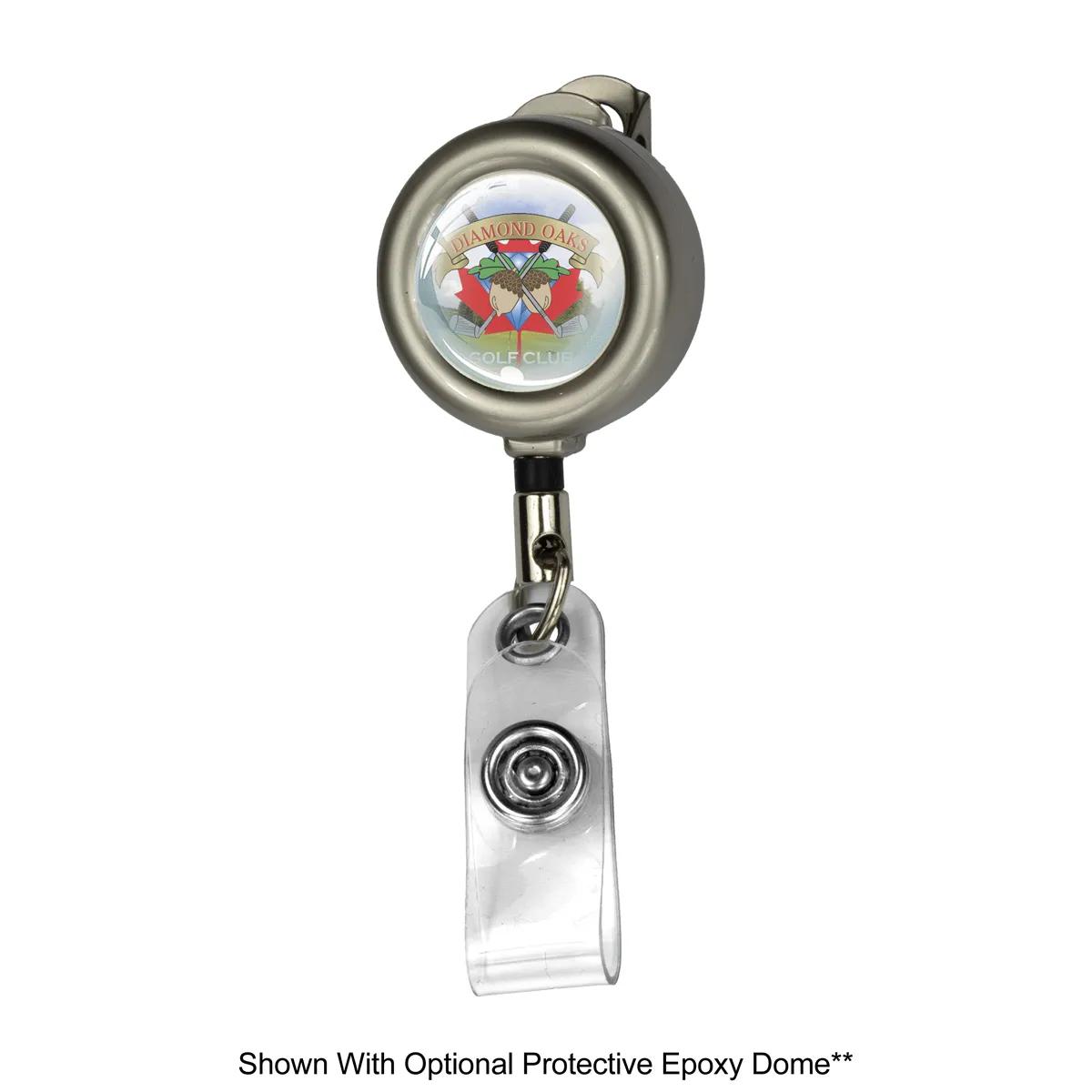 Retractable Badge Reel Solid Metal Zinc Alloy - 1 in Round - product view 3