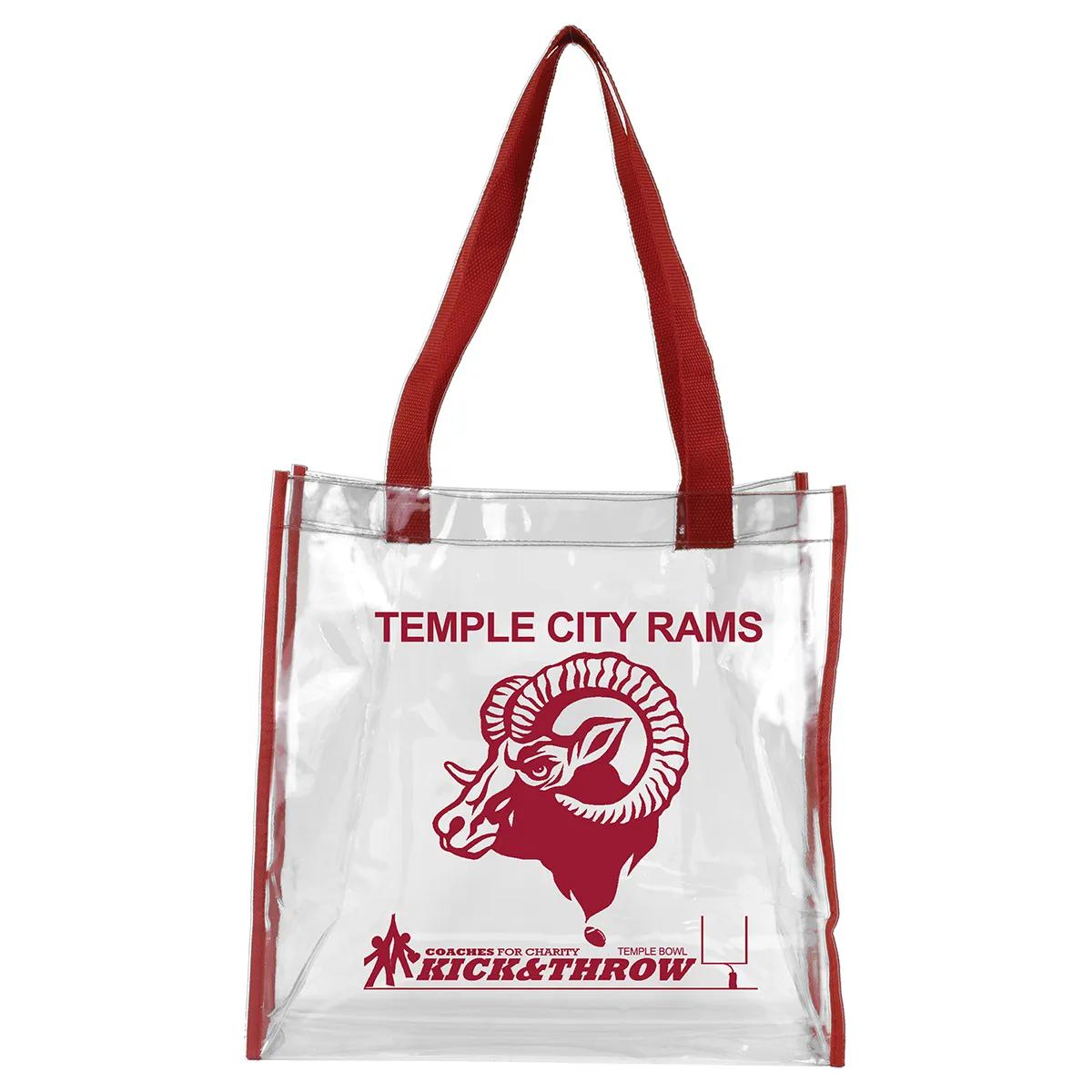 Clear Stadium Tote Bag Vinyl Compliant Policy - 12 x 12 x 6 in - product view 2