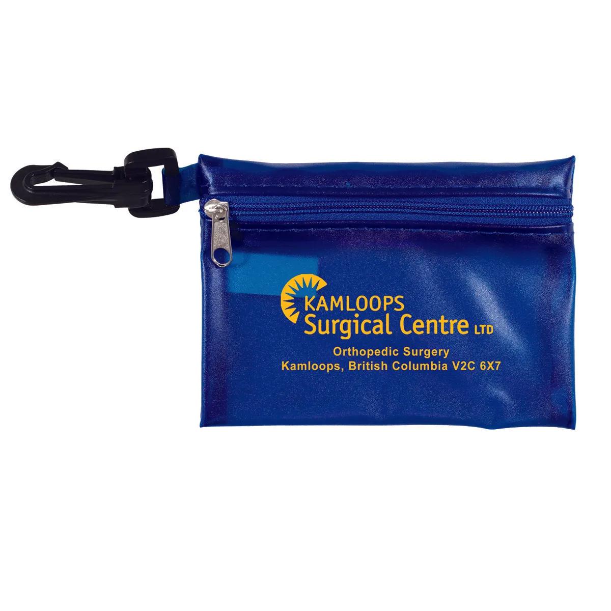 First Aid Kit 19 Piece Translucent Carabiner - 4.9 x 3.5 in - product view 2