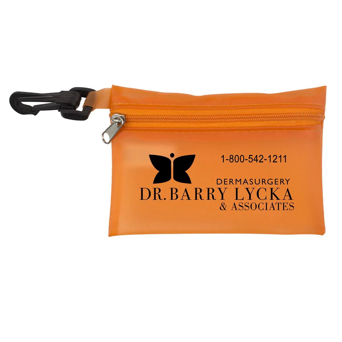 First Aid Kit 19 Piece Translucent Carabiner - 4.9 x 3.5 in - product view 6