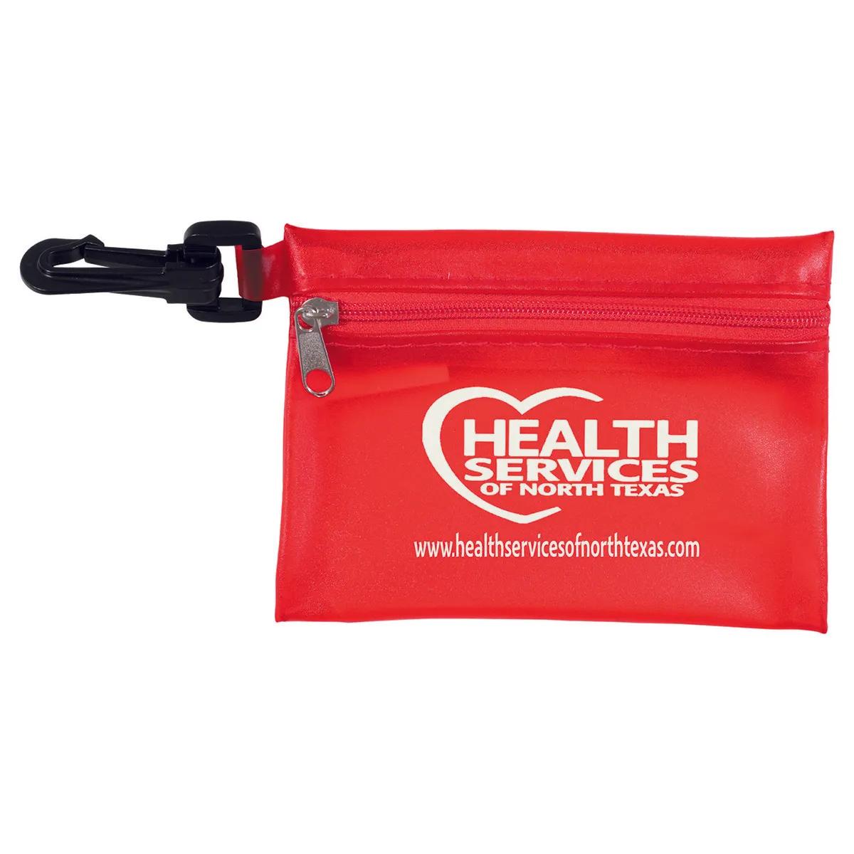 First Aid Kit 19 Piece Translucent Carabiner - 4.9 x 3.5 in - product view 7
