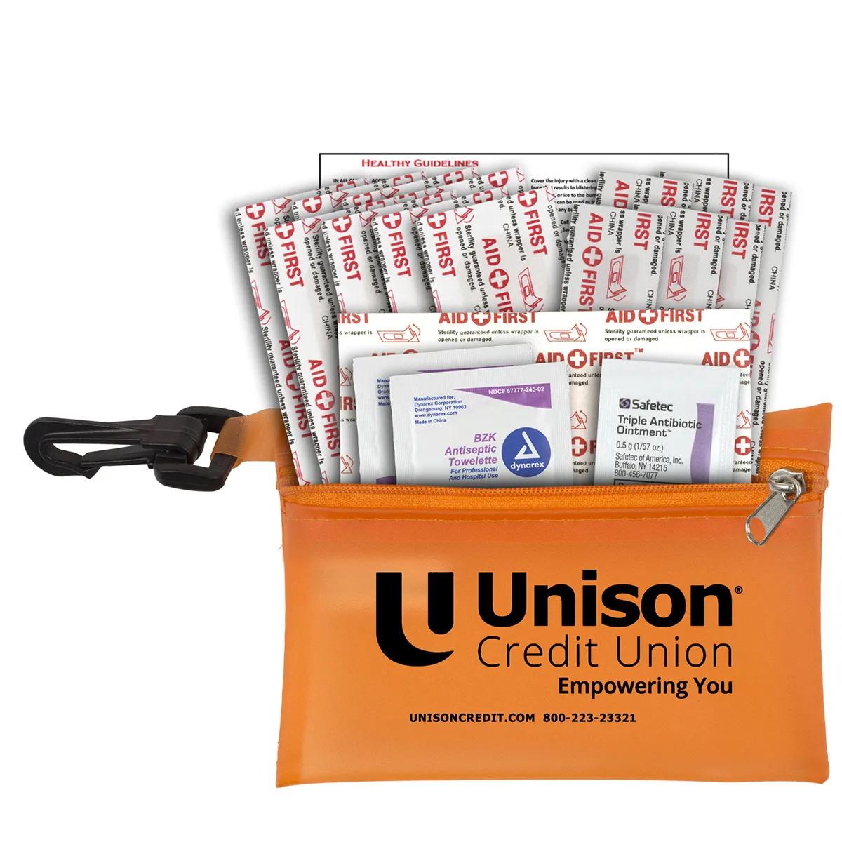 First Aid Kit 19 Piece Translucent Carabiner - 4.9 x 3.5 in - product view 13