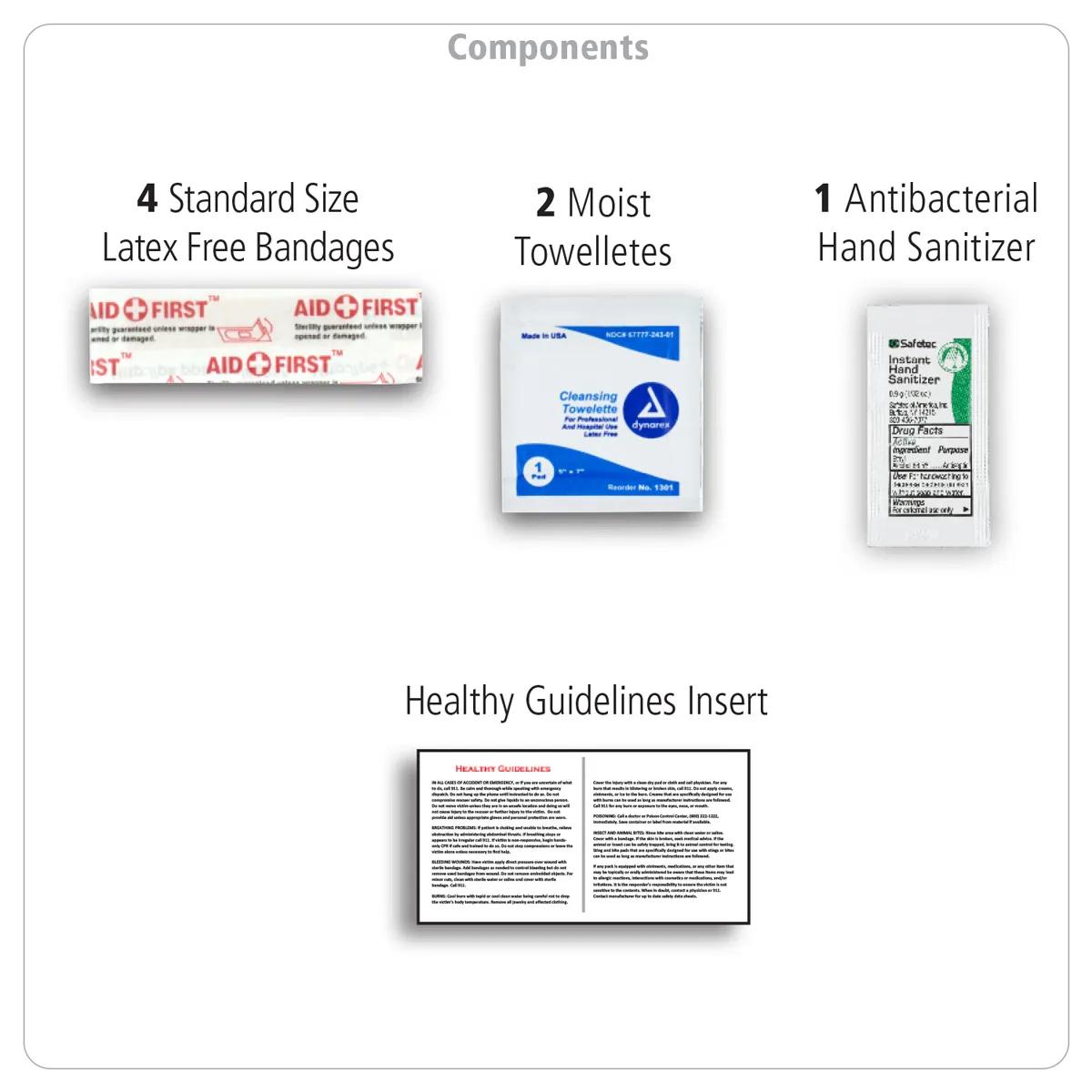 First Aid Kit 8 Piece Stay Clean Vinyl Pouch - 4.5 x 2.9 in - product view 2