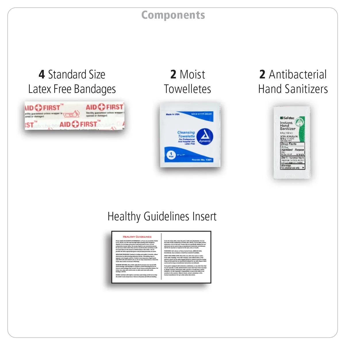 First Aid Kit 9 Piece Stay Clean Hand Sanitizer - 4.5 x 2.9 in - product view 2