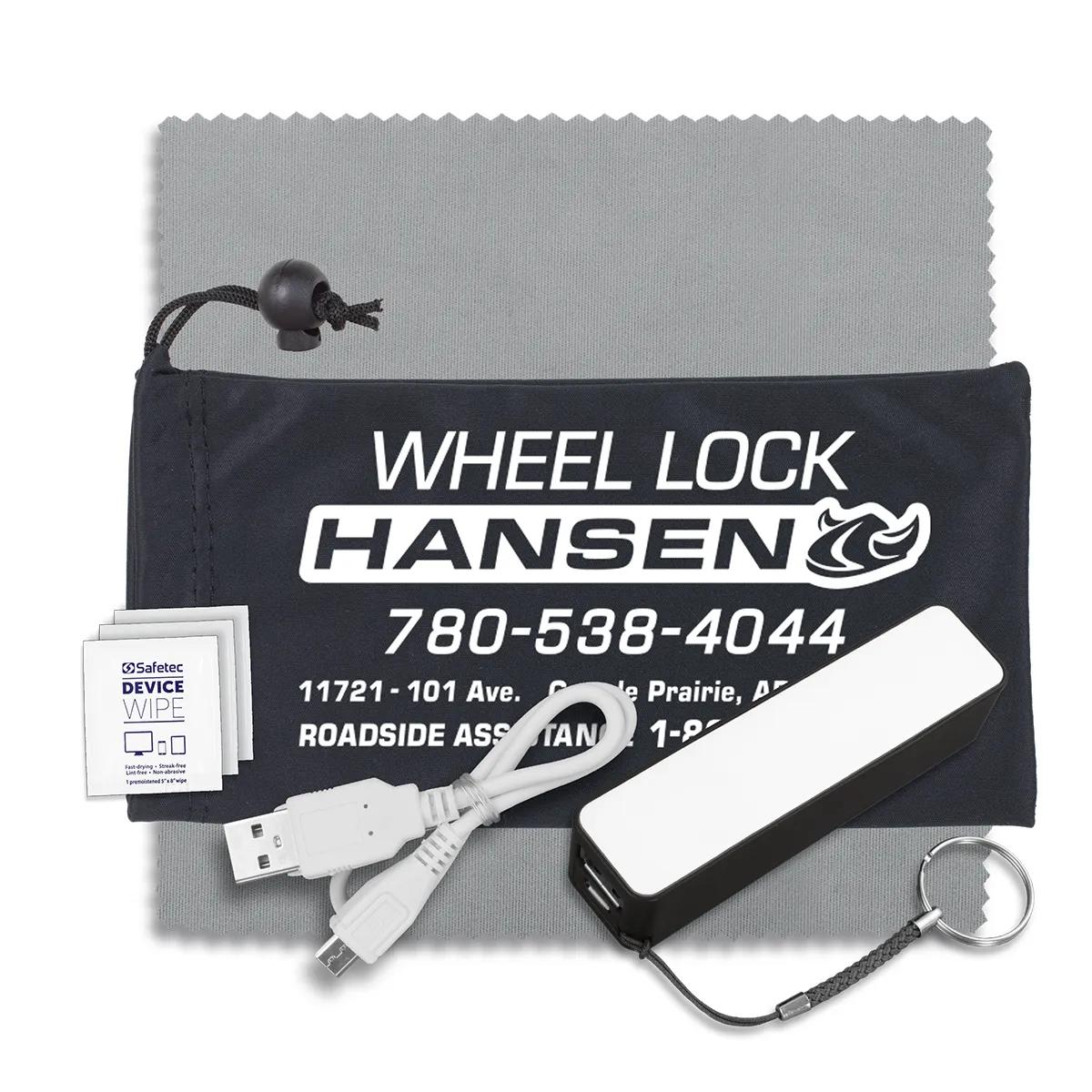 Mobile Tech Power Bank Kit Microfiber Cinch Pack - 3.5 x 7 in - product view 6