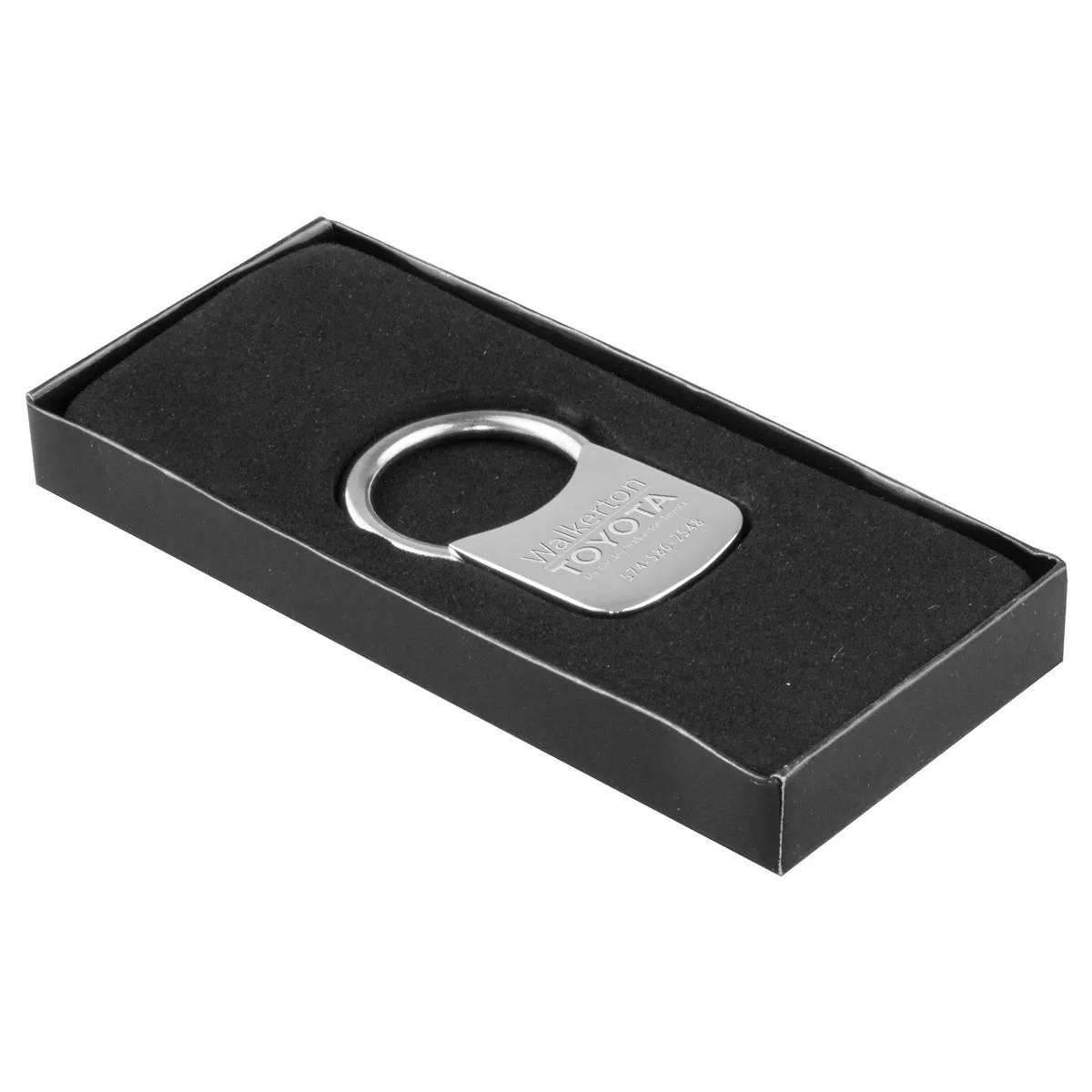 Metal Keychain Laser Engraved Chrome Zinc Alloy - 1.1 x 1.9 in - product view 3