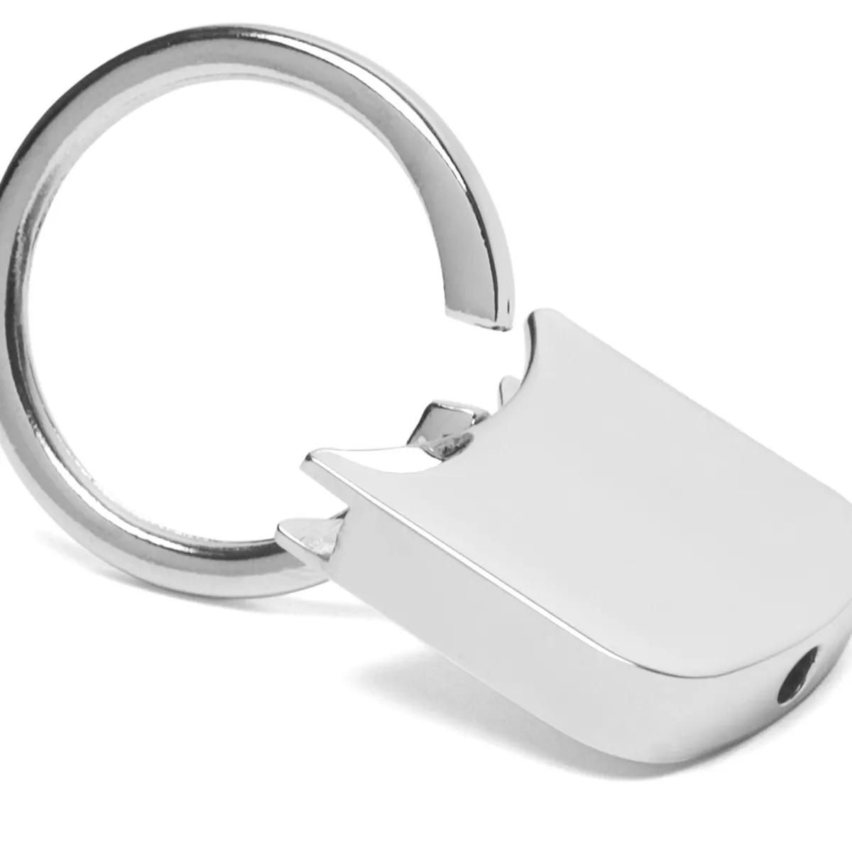 Metal Keychain Laser Engraved Chrome Zinc Alloy - 1.1 x 1.9 in - product view 4