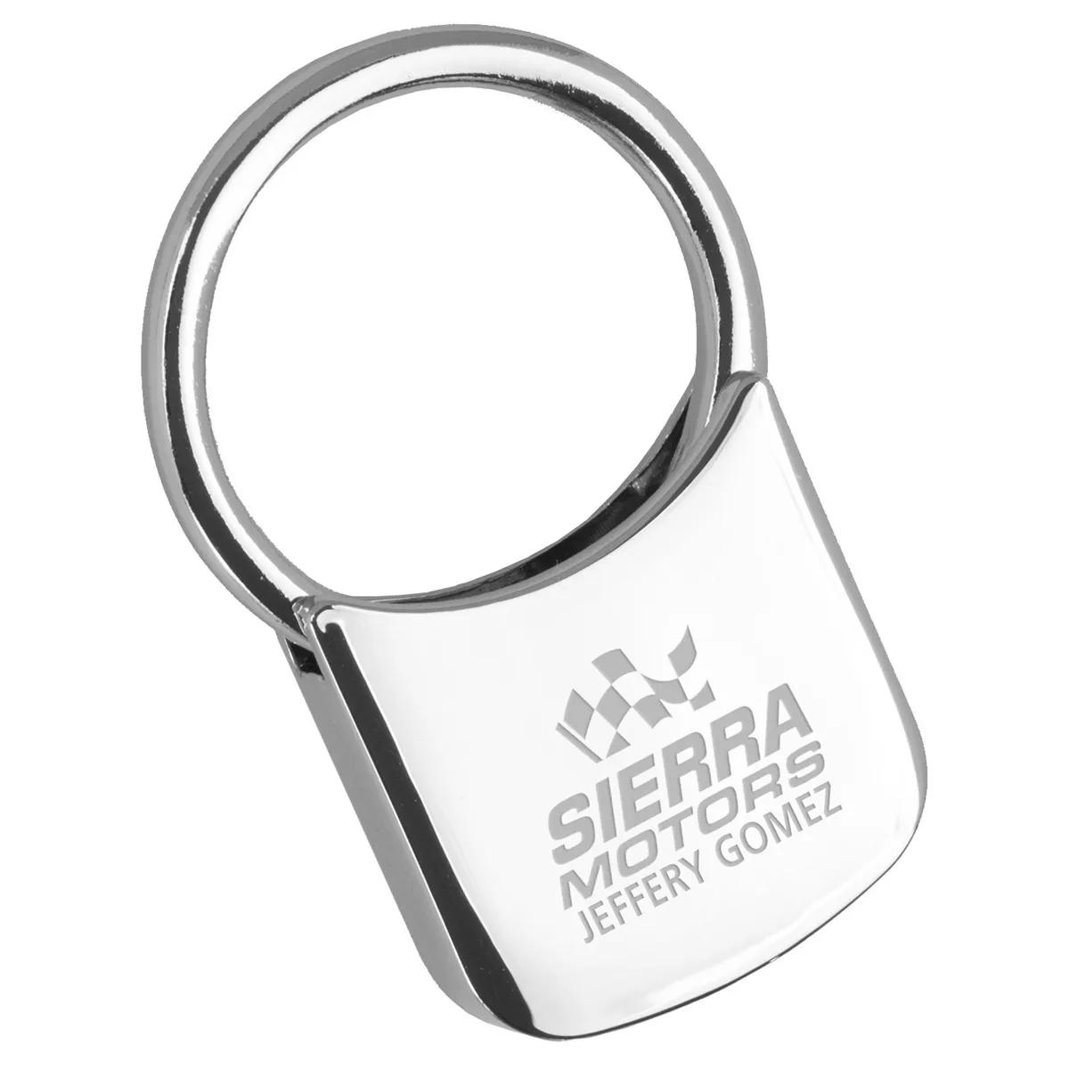 Metal Keychain Laser Engraved Chrome Zinc Alloy - 1.1 x 1.9 in - product view 5