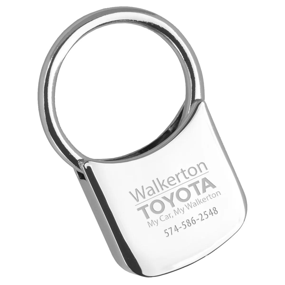 Metal Keychain Laser Engraved Chrome Zinc Alloy - 1.1 x 1.9 in - product view 6