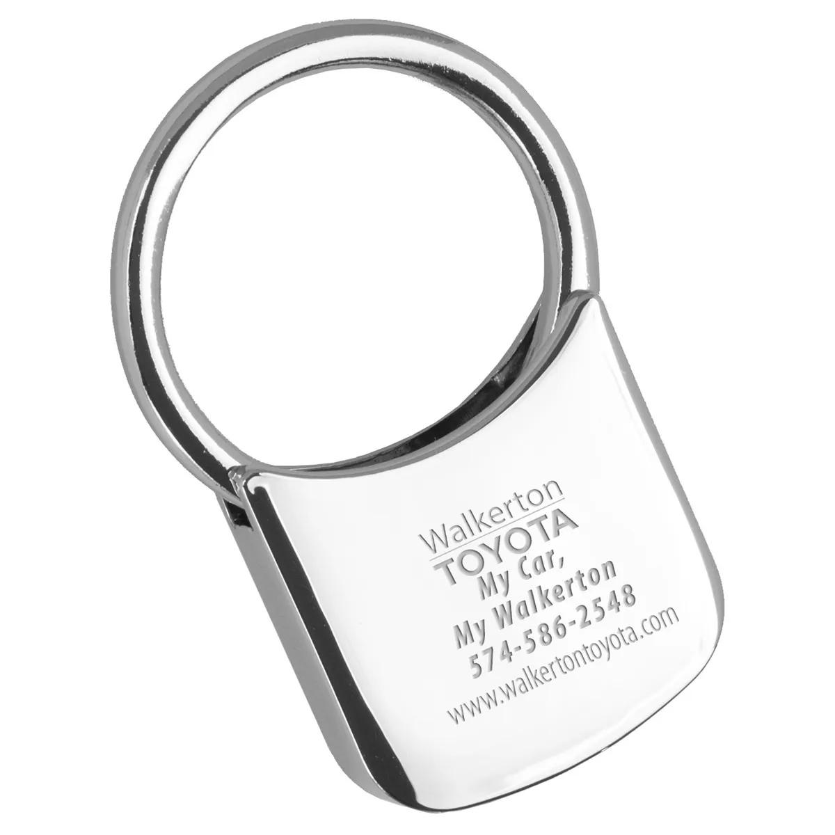 Metal Keychain Laser Engraved Chrome Zinc Alloy - 1.1 x 1.9 in - product view 7