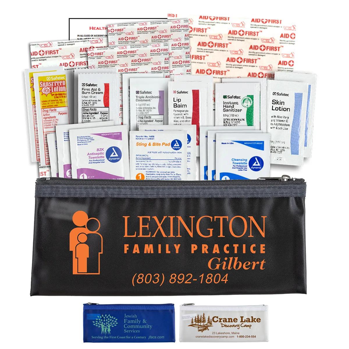 First Aid Kit Deluxe 35 Piece Zipper Pouch - 8.25 x 3.38 in