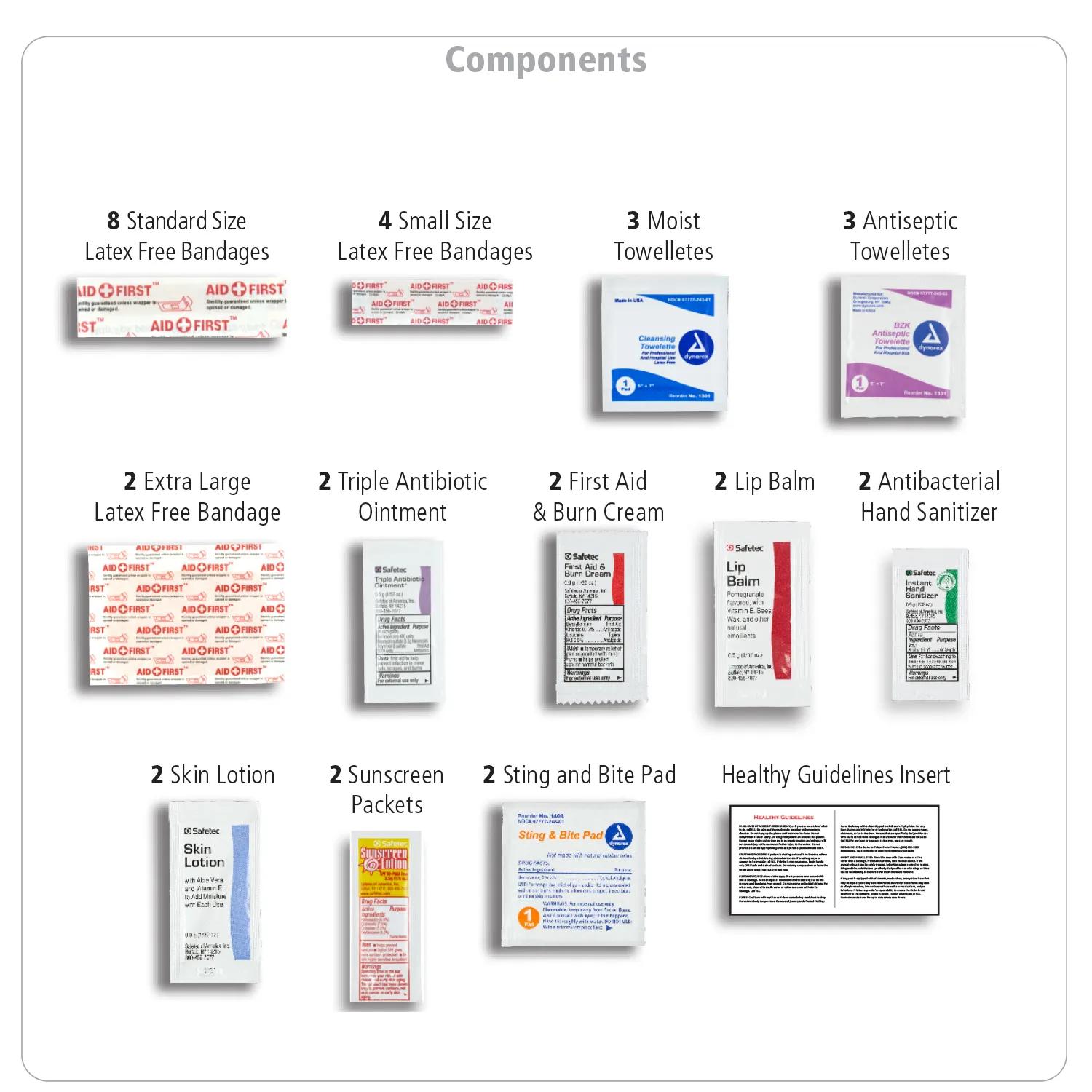 First Aid Kit Deluxe 35 Piece Zipper Pouch - 8.25 x 3.38 in - product view 2