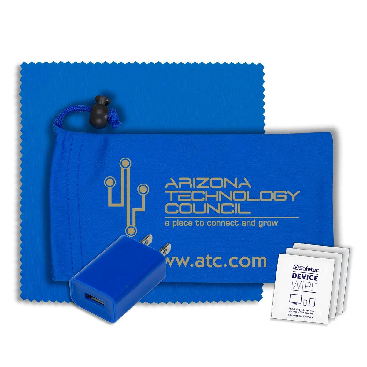 Mobile Tech Wall Charger Kit UL Listed Microfiber - 3.5 x 7 in - product view 2