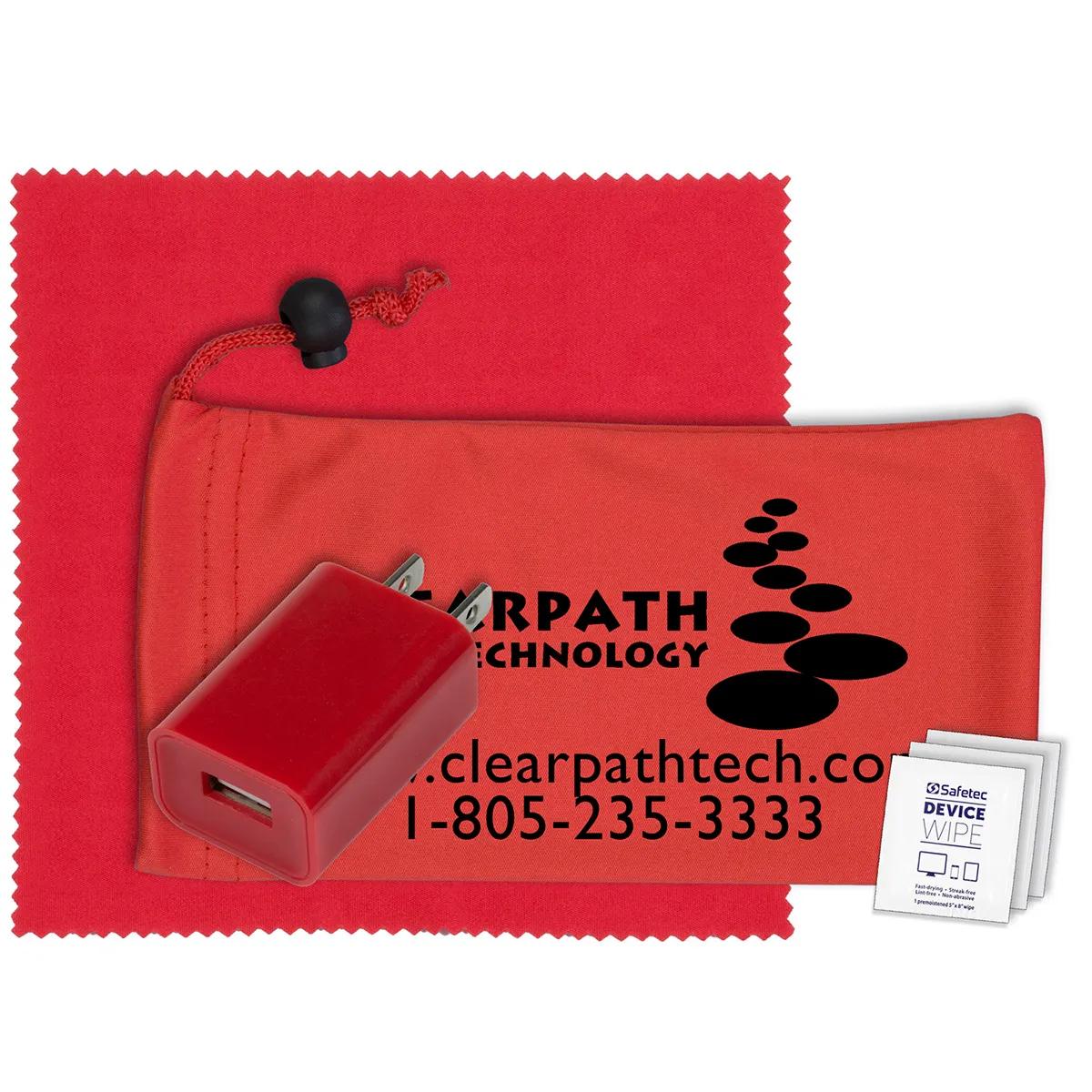 Mobile Tech Wall Charger Kit UL Listed Microfiber - 3.5 x 7 in - product view 5