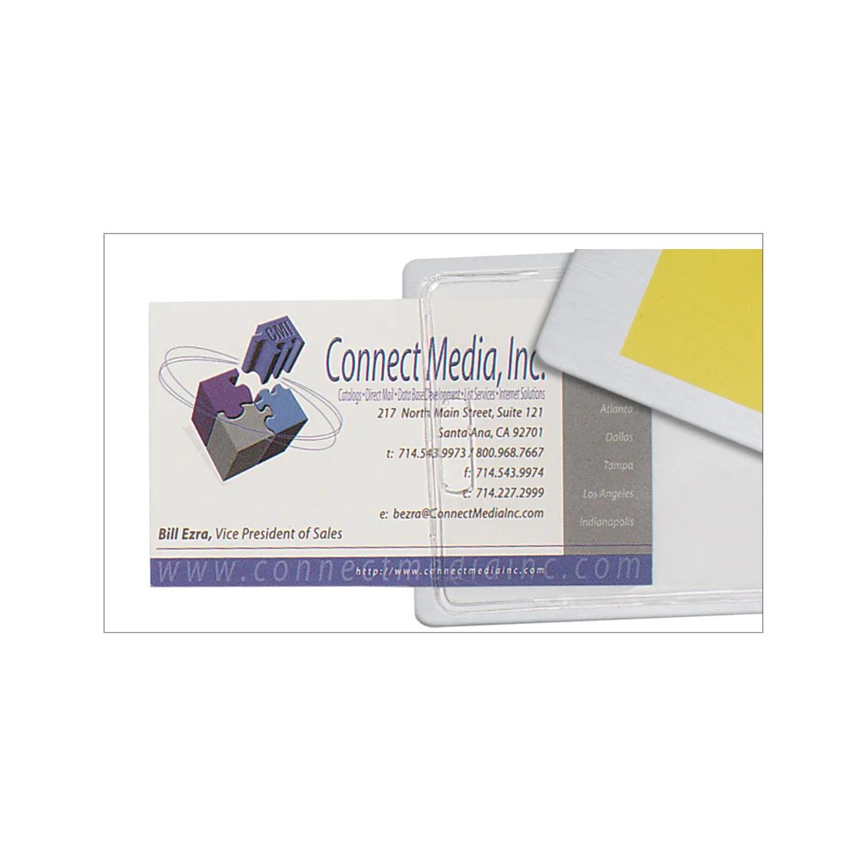 Brushed Aluminum Luggage Tag with Slip-In Pocket Leatherette - 4.25 x 2.5 in - product view 5