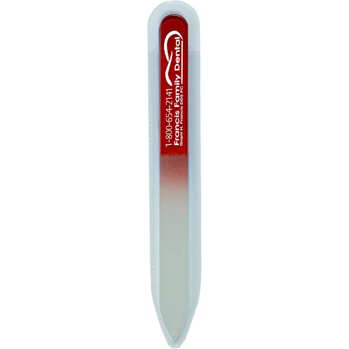 Tempered Glass Nail File with Protective Sleeve - 5.5 x 0.5 in - product view 6