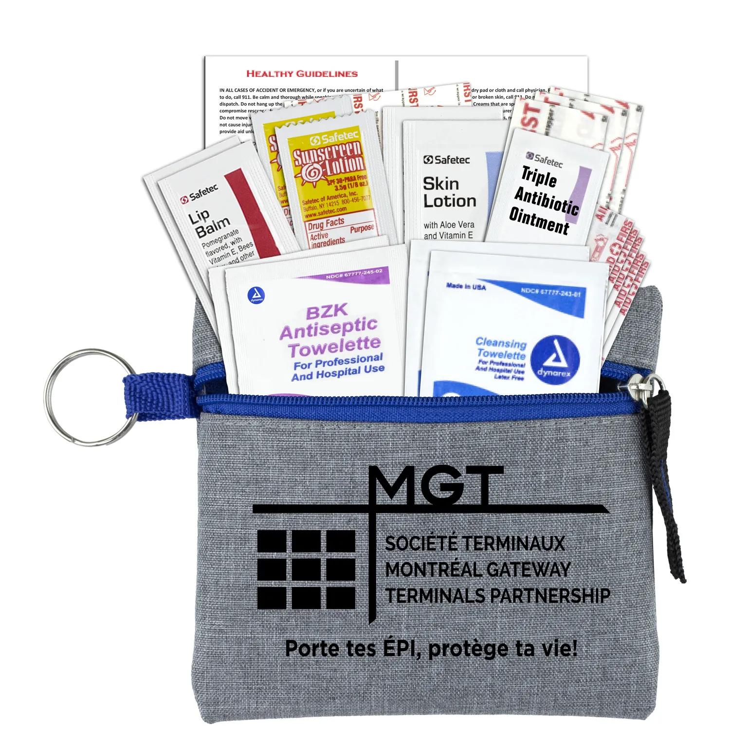 First Aid Kit 20 Piece Heathered Polyester Pouch - 4.5 x 4.5 in - product view 6