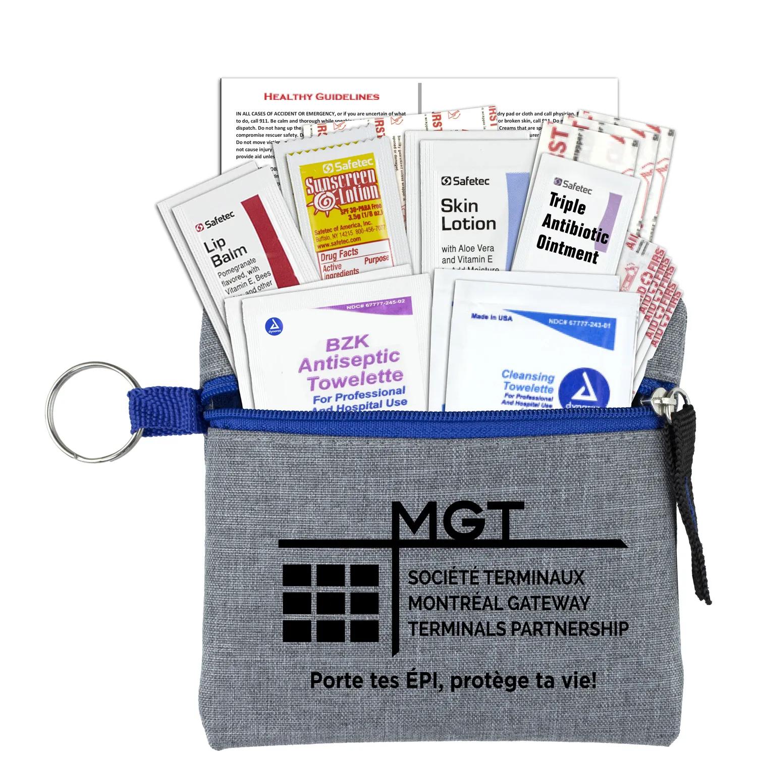 First Aid Kit 20 Piece Heathered Polyester Pouch - 4.5 x 4.5 in - product view 7