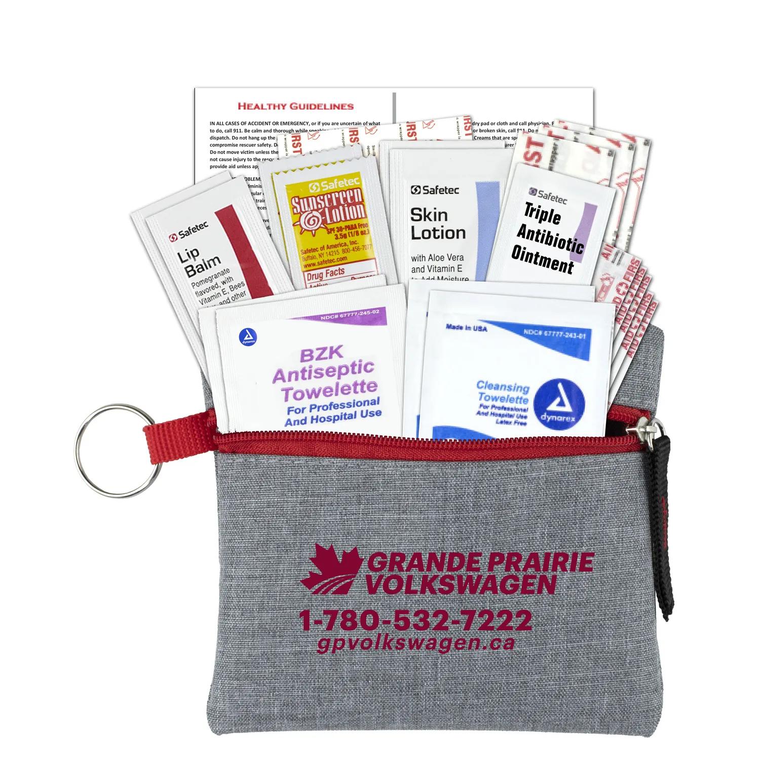 First Aid Kit 20 Piece Heathered Polyester Pouch - 4.5 x 4.5 in - product view 12