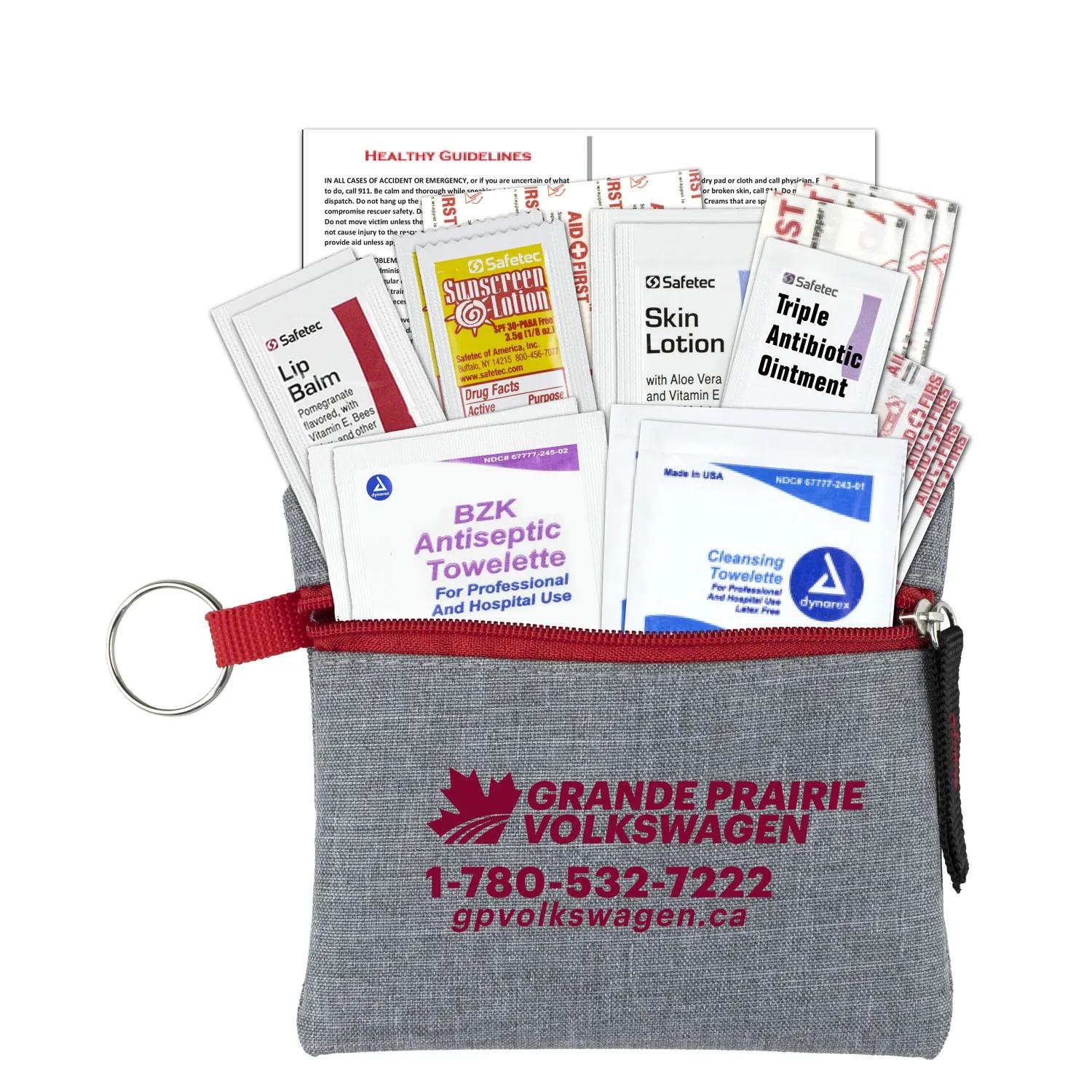 First Aid Kit 20 Piece Heathered Polyester Pouch - 4.5 x 4.5 in - product view 13