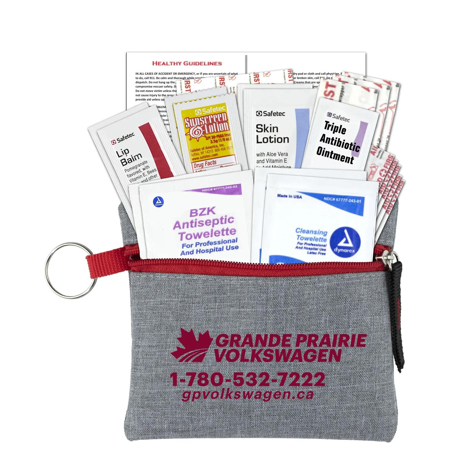 First Aid Kit 20 Piece Heathered Polyester Pouch - 4.5 x 4.5 in - product view 16